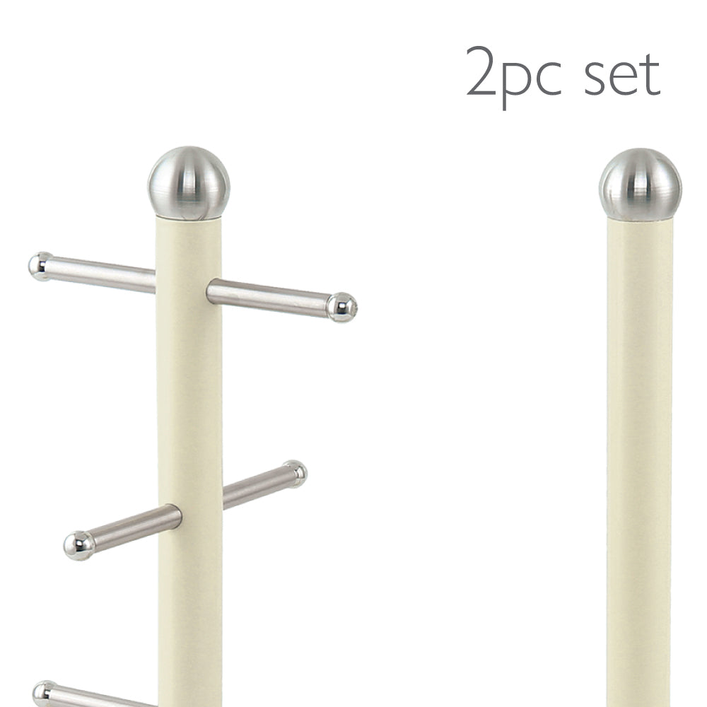 Elegant Chantilly Cream Kitchen Roll Holder Mug Tree Set