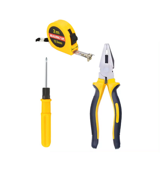 Compact DIY Boxed Tools Kit Set Pliers Screwdriver Measuring Tape