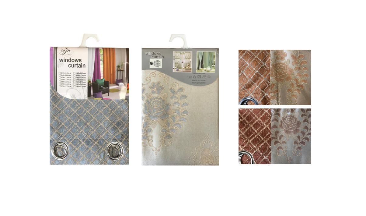 European Style Rose Design Window Curtain 140x240cm