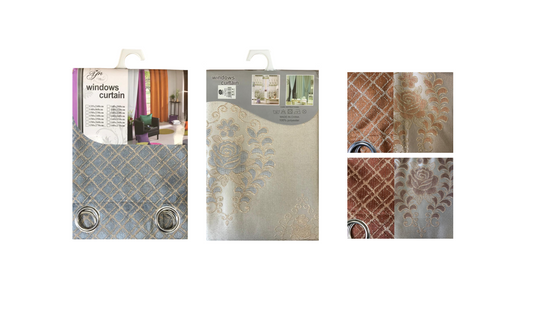 European Style Rose Design Window Curtain 140x240cm