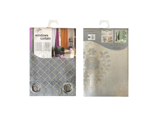 European Style Rose Design Window Curtain 140x240cm