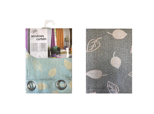 Elegant Jacquard Leaf Design Window Curtain 140 x 240 cm