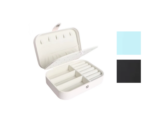 Compact Travel Jewelry Organizer Box with Zipper Closure