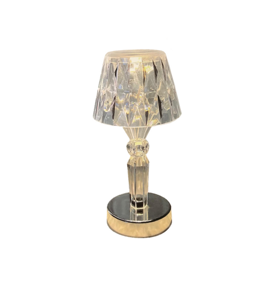 Elegant LED Nightstand Lamp with Gold Base Battery Operated