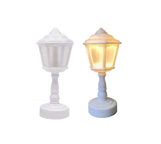 Vintage Style LED Nightstand Table Lamp White Battery Operated