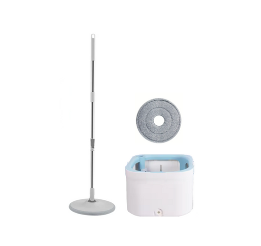 Premium Square Spinning Mop Bucket Set with Extra Refill