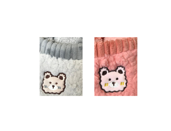 Cozy Indoor Fuzzy Bear Design House Slippers Assorted Sizes Colors