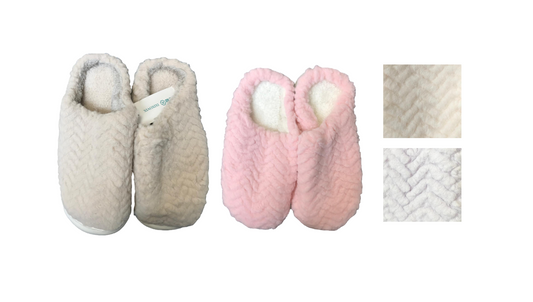 Cozy Indoor Fuzzy House Slippers Chevron Design Assorted Sizes Colors