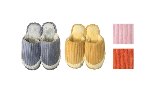 Cozy Indoor Fuzzy House Slippers with Striped Design