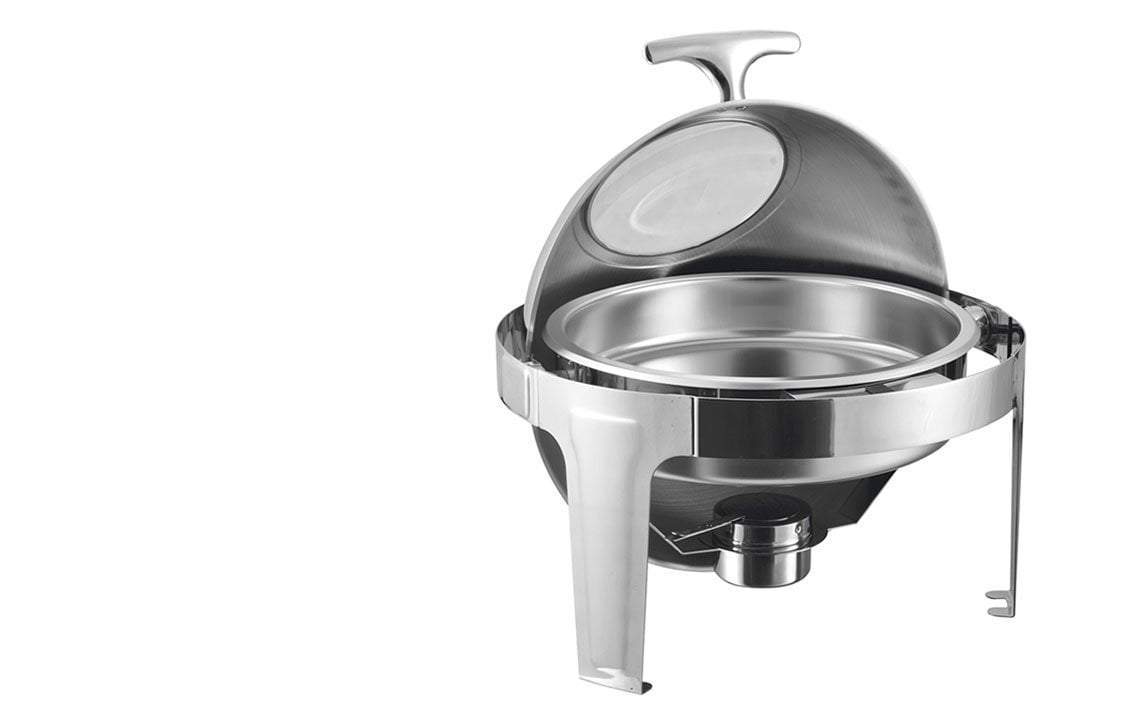 SQ Professional Banquet Chafing Dish 65L with Roll Top and Window Silver Finish