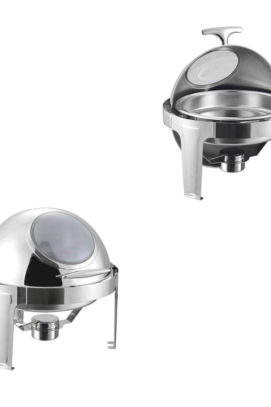 SQ Professional Banquet Chafing Dish 65L with Roll Top and Window Silver Finish