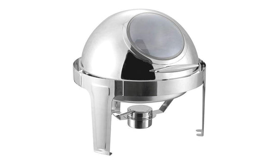 SQ Professional Banquet Chafing Dish 65L with Roll Top and Window Silver Finish