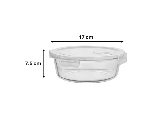 Premium Round Glass Food Storage Container with Air Vent 880ml