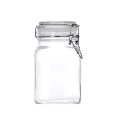 Glass Food Storage Jar Container Square 62x62x11 cm