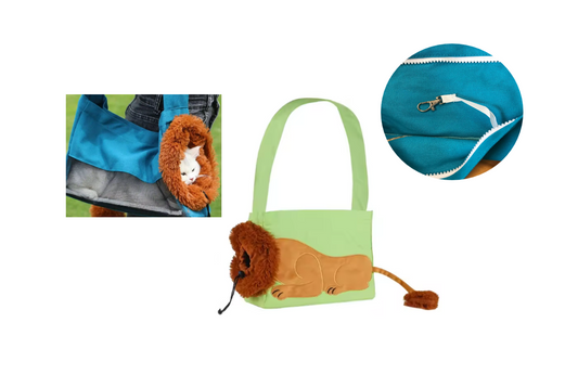 Canvas Pet Carrier Tote Bag with Zipper for Small Dogs and Cats