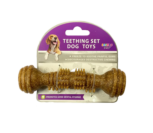 Pet Dog Teething Toy Spikey Rounded End Rod 14cm