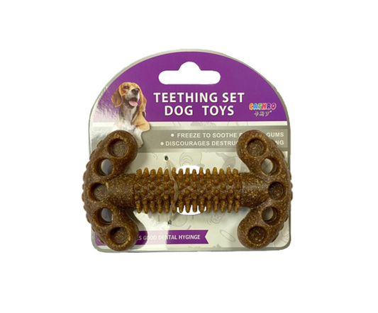 Pet Dog Teething Toy Spikey Curved End Rod Dental Care Aid