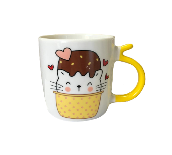 Cat Ice Cream Design Ceramic Tea Coffee Mug Assorted Designs