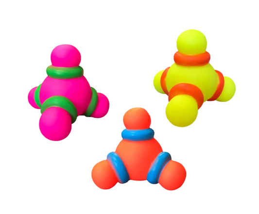Atom Shaped Squeaky Dog Toy Ball 8 cm