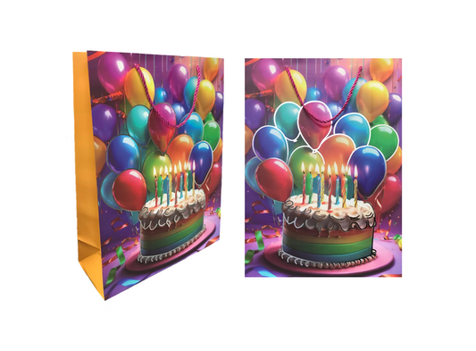 Birthday Party Gift Bag Cake Balloon Design 415x30x12cm