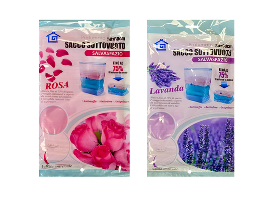 Floral Scented Clothes Storage Vacuum Bag RoseLavender 50x60cm