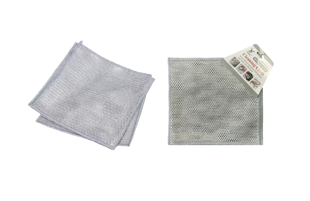 Double Layer Metal Wire Scourer Cleaning Cloth Pack of 5