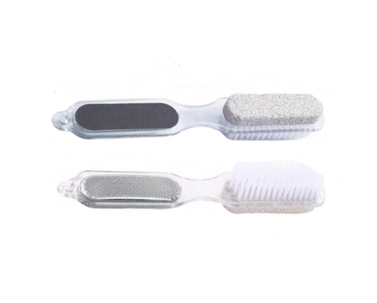 4 Sided Foot Heel Spa Pedicure Tool with Pumice Stone Brush