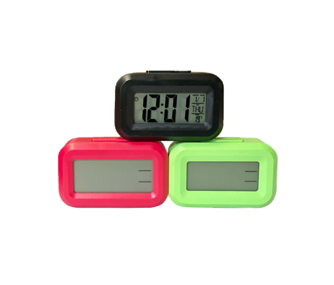 Compact Mini Bedroom Digital Alarm Clock Assorted Colors