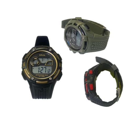 Xinjia Water Resistant Plastic Digital Sports Watch CF425D Assorted Colours