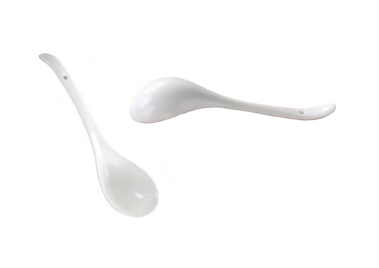 White Large Ceramic Asian Style Soup Ladle Spoon 23cm