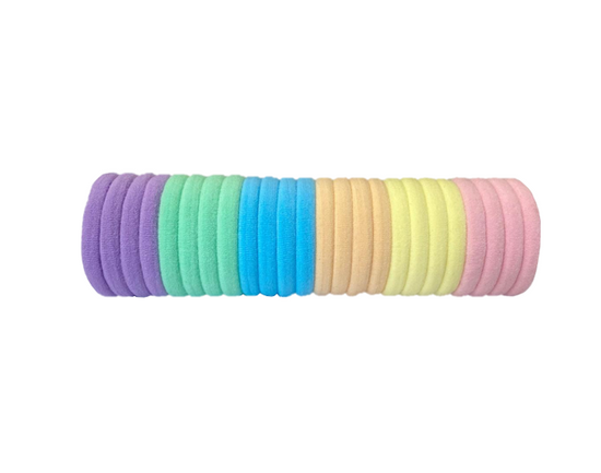 Assorted Elastic Hair Tie Bobbles Pack 24 Bobbles