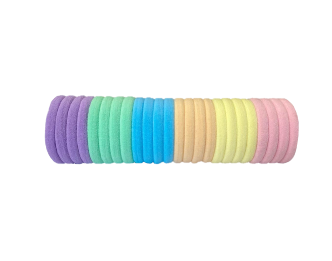 Assorted Elastic Hair Tie Bobbles Pack 24 Bobbles