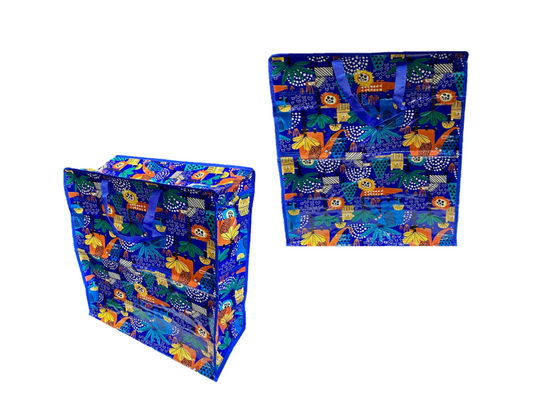 Durable Large Plastic Shopping Laundry Bag with Stylish Printed Design