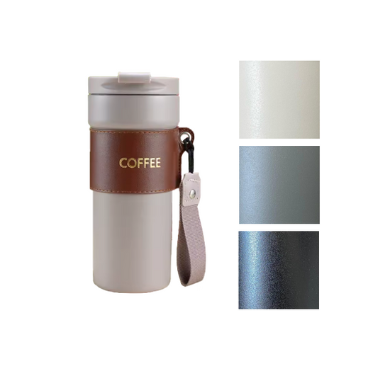 450ml Stainless Steel Coffee Travel Thermos Flask Tumbler with Cup Sleeve