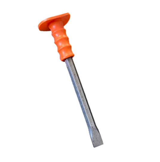 HeavyDuty Manual Flat Tip Chisel 18x300mm Rubber Grip