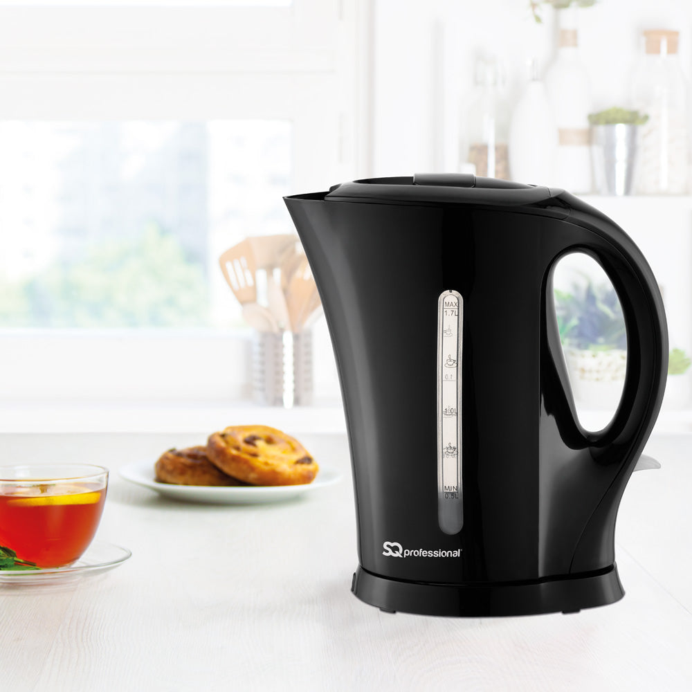 SQ Professional Aquen Plastic Kettle 17L 2200W Black Efficient Stylish