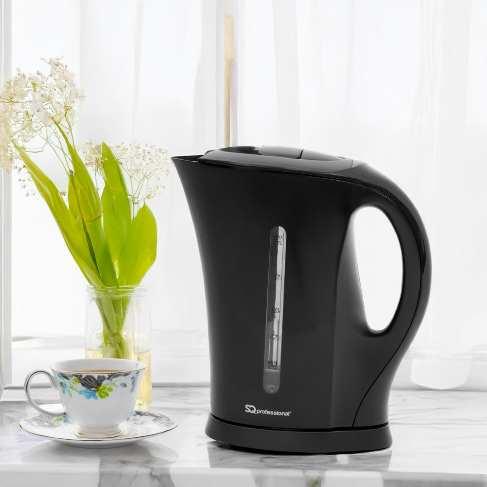 SQ Professional Aquen Plastic Kettle 17L 2200W Black Efficient Stylish