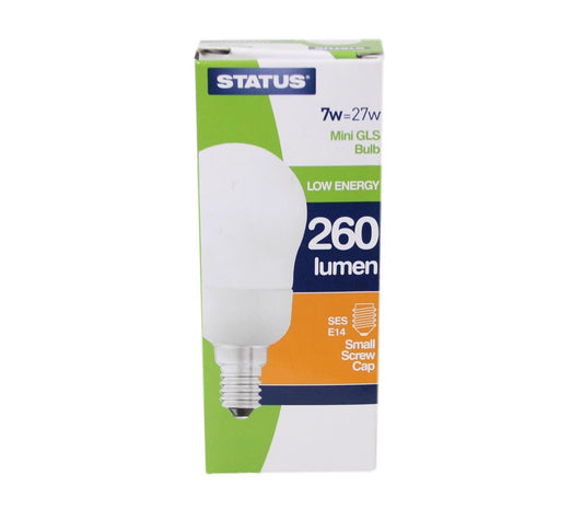 EnergyEfficient 7W27W Mini GLS Bulb with Small Screw Cap