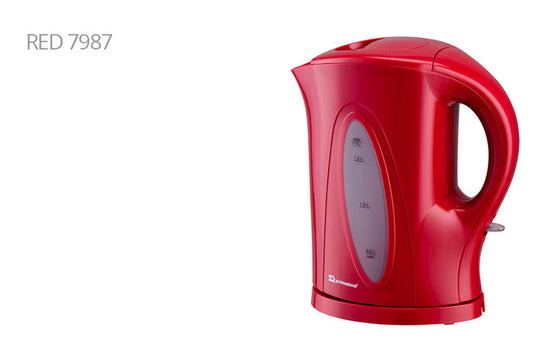 SQ Professional Aquen Plastic Kettle 17L 2200W Red Fast Boiling Stylish Design