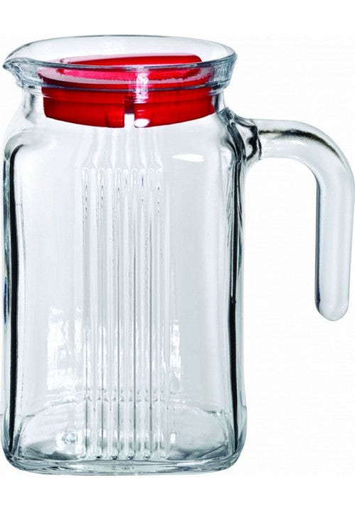 PB Frigo Glass Water Jug 600ml Capacity with Red Lid