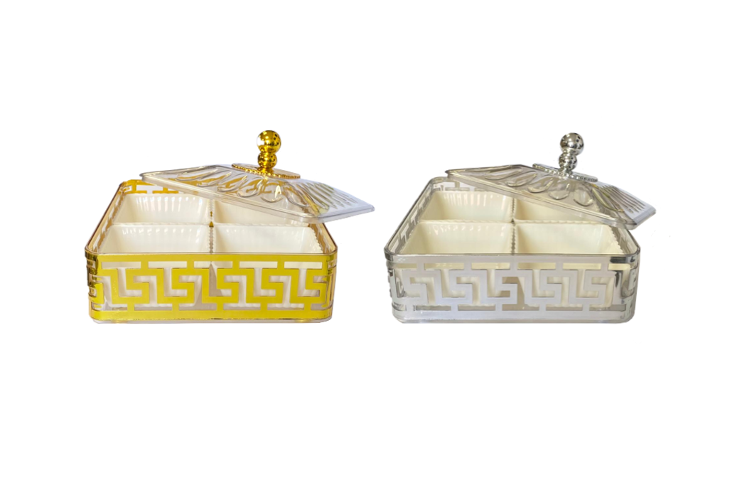 Square Plastic Dry Fruit Nut Sweets Container with Lid Assorted Colors