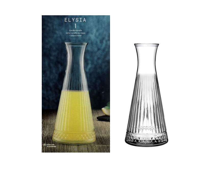 Elegant Glass Water Carafe Jug 940cc Capacity