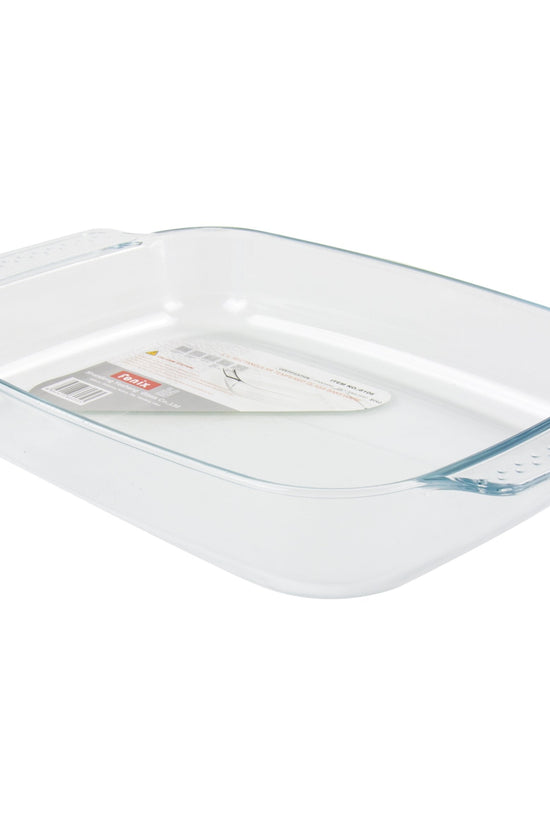 Durable Rectangular Glass Oven Roasting Tray 3L 32x25x65cm