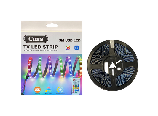 5m Adhesive Multicolour TV USB LED Strip with Remote Control