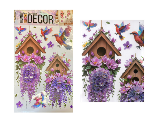 3D Effect Bird Floral Wall Stickers Assorted Designs
