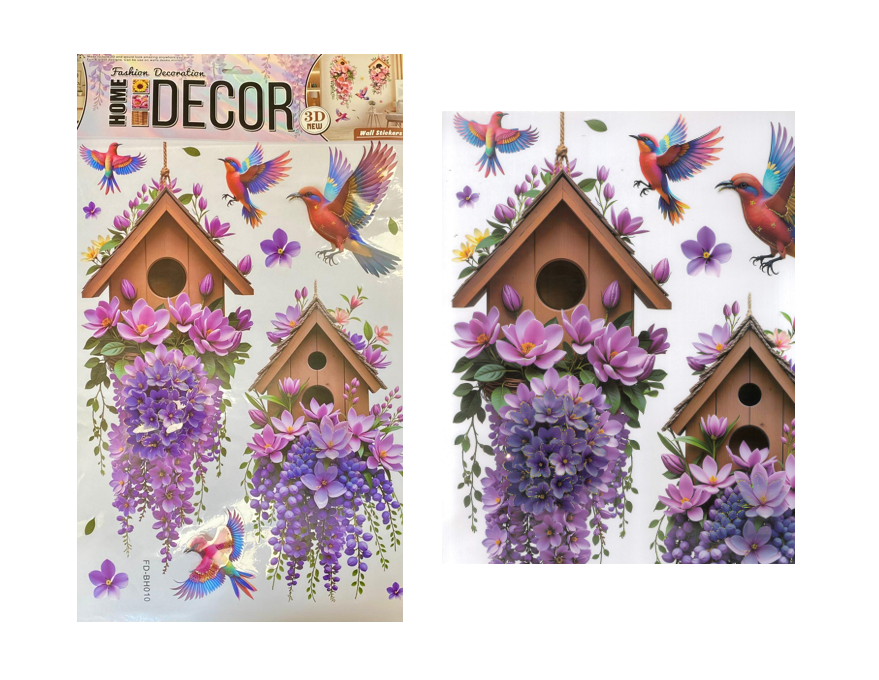 3D Effect Bird Floral Wall Stickers Assorted Designs