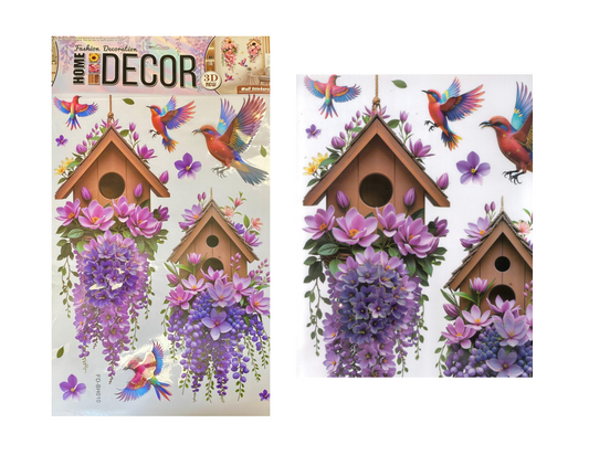 3D Effect Bird Floral Wall Stickers Assorted Designs