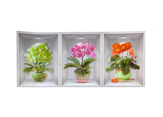 3D Flower Vase Wall Stickers Assorted Designs