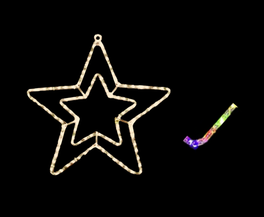 Christmas Hanging Star Light Decoration 40cm Assorted Colours