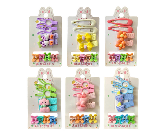 Hair Accessories Clips Assorted Designs and Colors Pack of 12